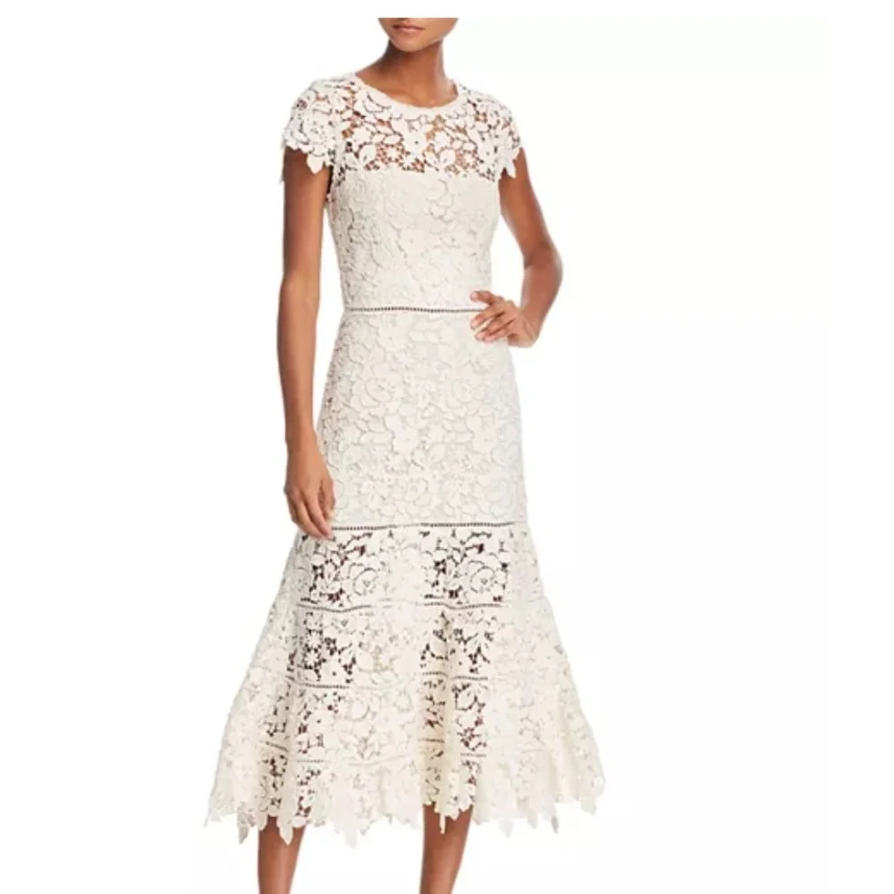 Joie Dresses | Joie Caledonia White Lace Midi Dress Bridal Shower Wedding Size 4 | Color: White | Size: 4 | Kyescloset's Closet